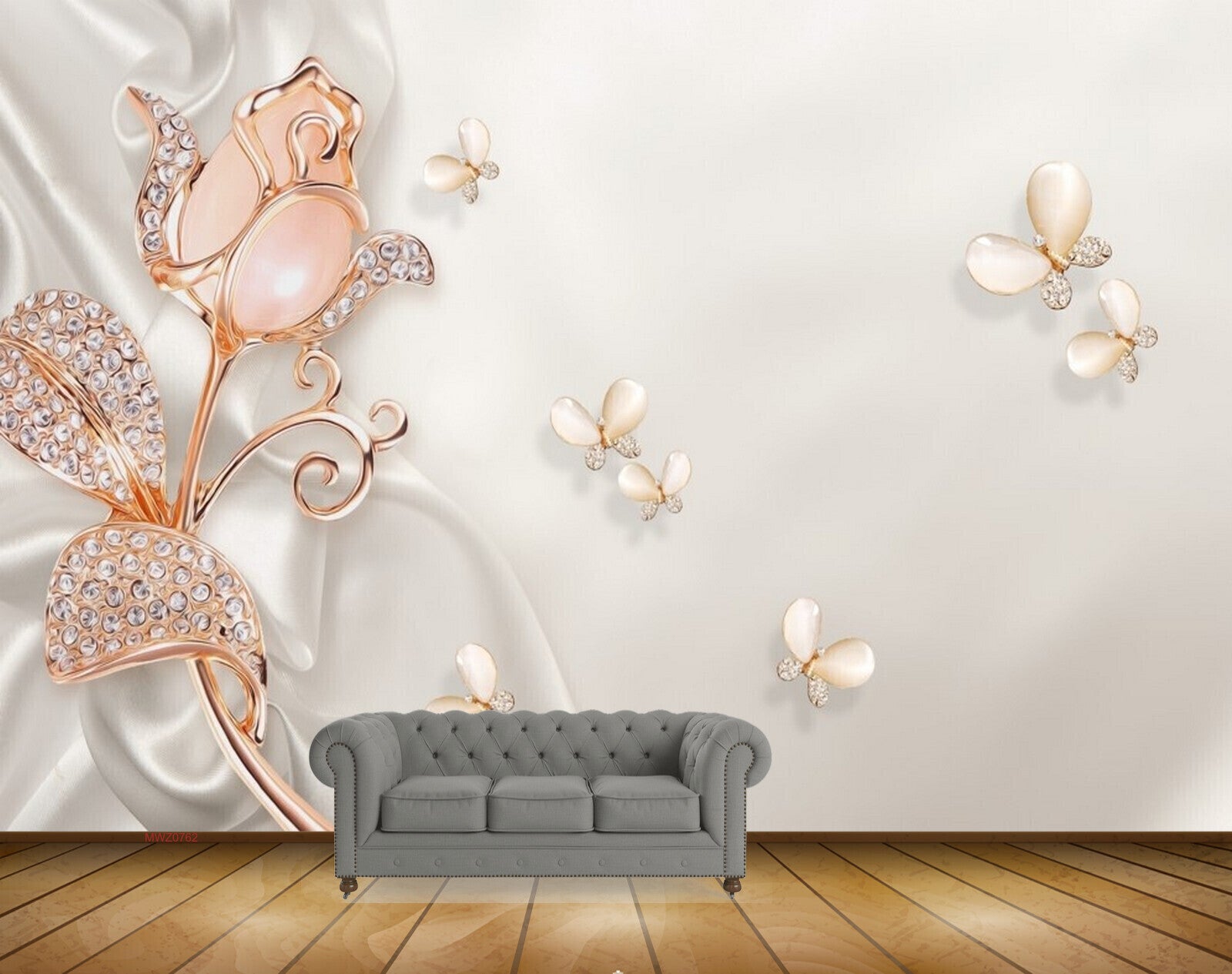 Avikalp MWZ0762 Pink White Flowers Butterflies 3D HD Wallpaper Avikalp MWZ0762 Pink White Flowers Butterflies 3D HD Wallpaper