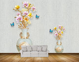 Avikalp MWZ0766 White Pink Flowers Butterflies 3D HD Wallpaper Avikalp MWZ0766 White Pink Flowers Butterflies 3D HD Wallpaper