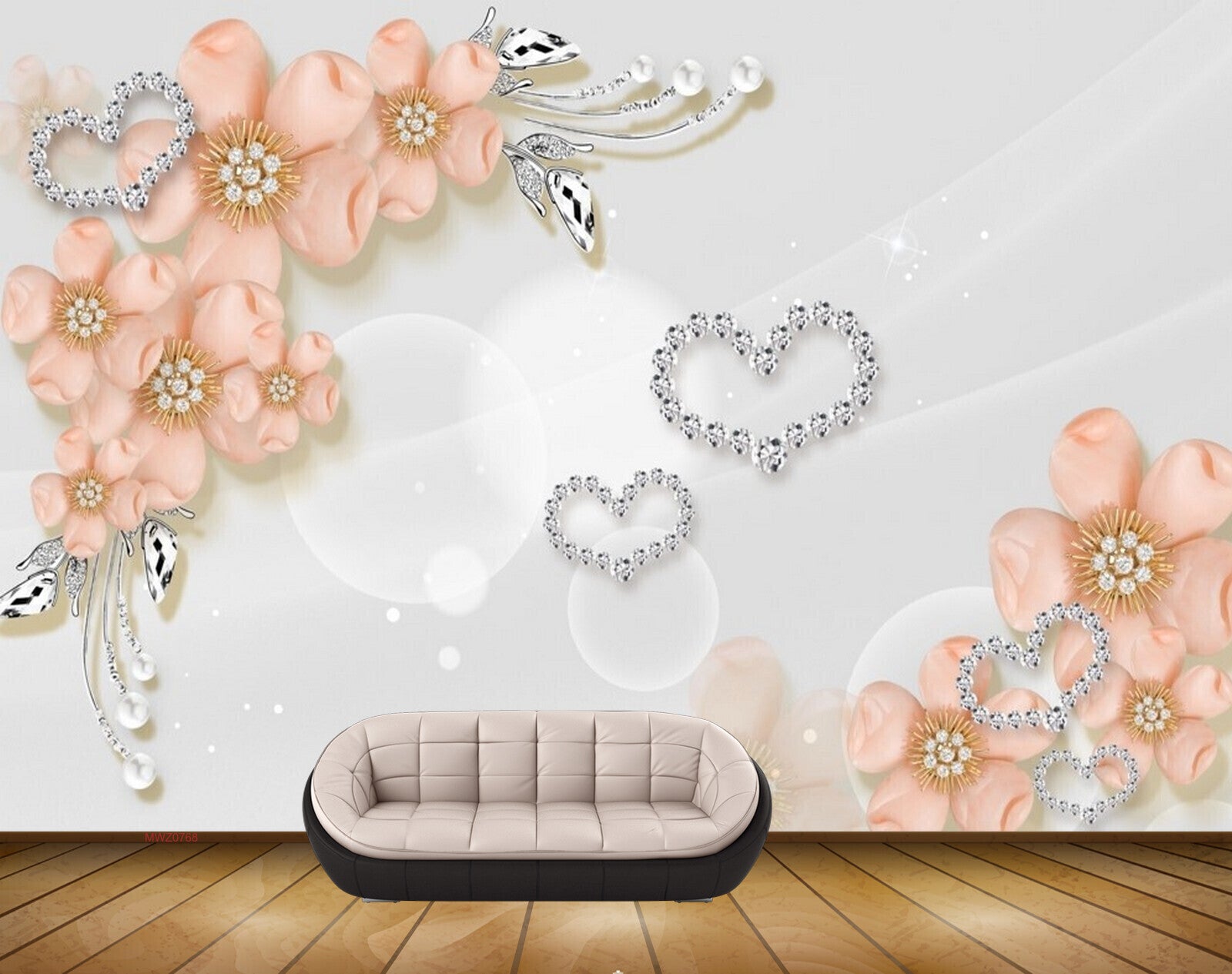 Avikalp MWZ0768 Pink Fiowers Leaves 3D HD Wallpaper Avikalp MWZ0768 Pink Fiowers Leaves 3D HD Wallpaper