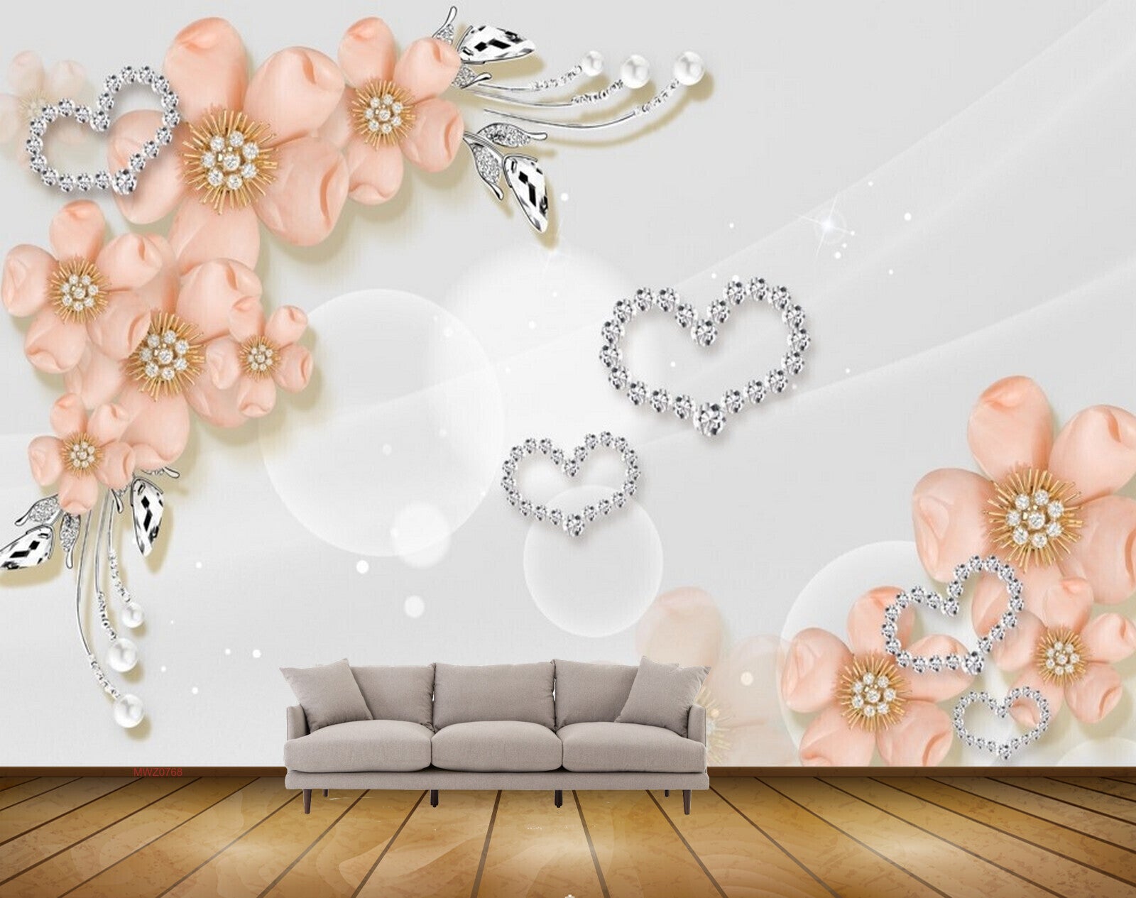 Avikalp MWZ0768 Pink Fiowers Leaves 3D HD Wallpaper Avikalp MWZ0768 Pink Fiowers Leaves 3D HD Wallpaper