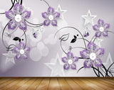 Avikalp MWZ0794 Violet Flowers Butterflies 3D HD Wallpaper Avikalp MWZ0794 Violet Flowers Butterflies 3D HD Wallpaper