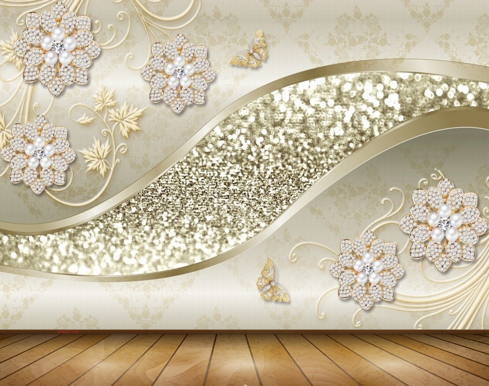 Avikalp MWZ0795 White Flowers Butterflies Leaves 3D HD Wallpaper Avikalp MWZ0795 White Flowers Butterflies Leaves 3D HD Wallpaper