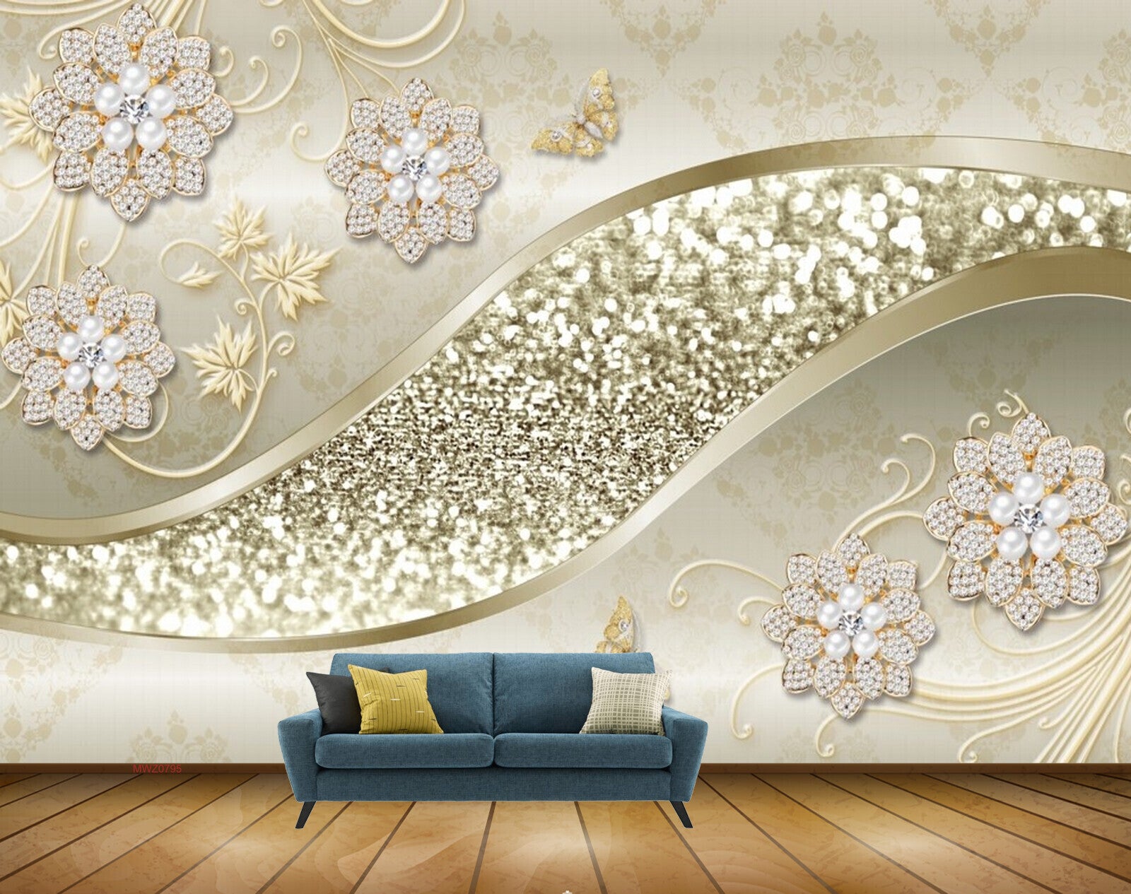 Avikalp MWZ0795 White Flowers Butterflies Leaves 3D HD Wallpaper Avikalp MWZ0795 White Flowers Butterflies Leaves 3D HD Wallpaper