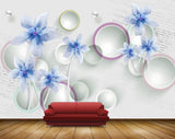 Avikalp MWZ0813 Blue White Flowers 3D HD Wallpaper Avikalp MWZ0813 Blue White Flowers 3D HD Wallpaper