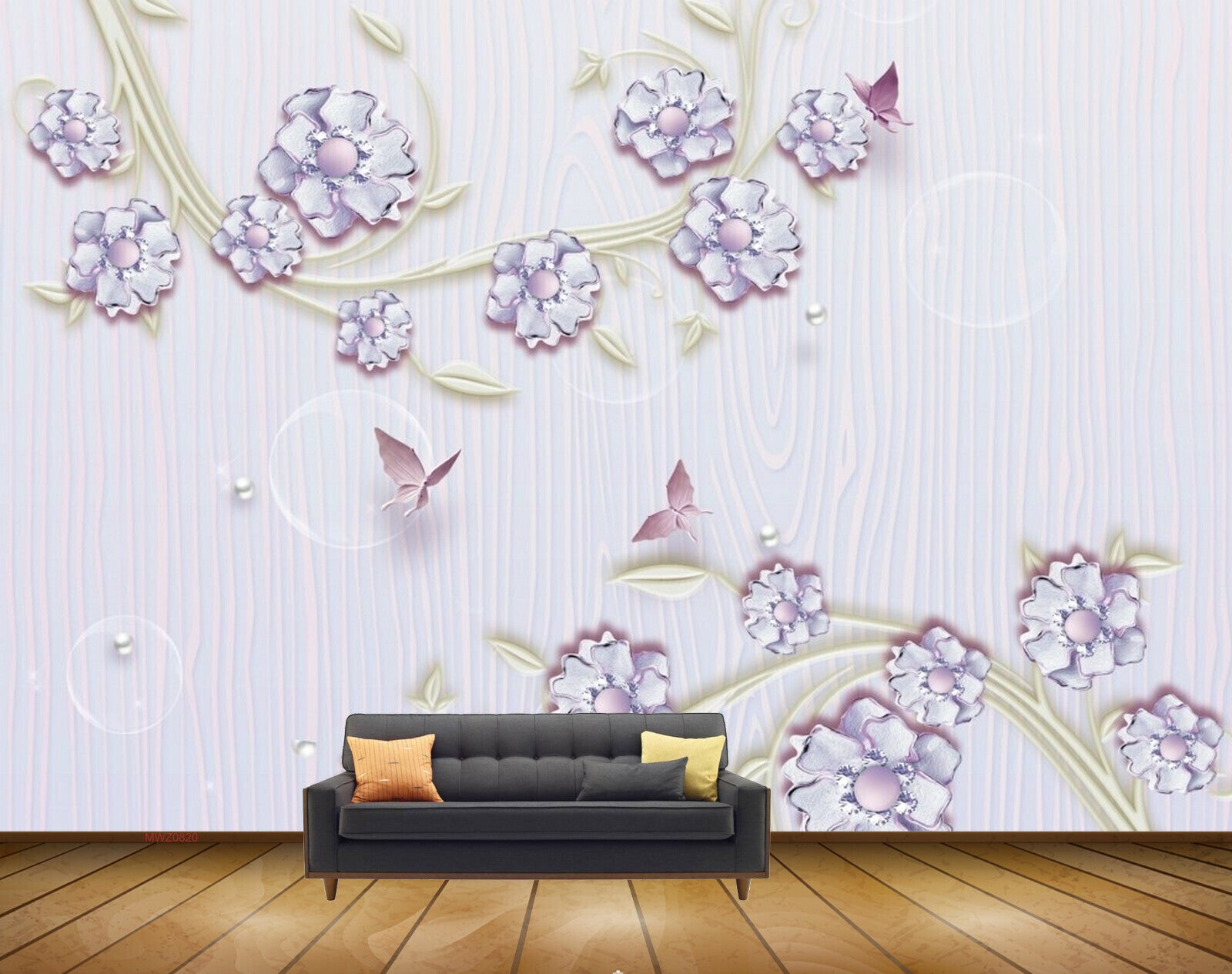 Avikalp MWZ0820 Purple Flowers Butterflies Leaves HD Wallpaper Avikalp MWZ0820 Purple Flowers Butterflies Leaves HD Wallpaper