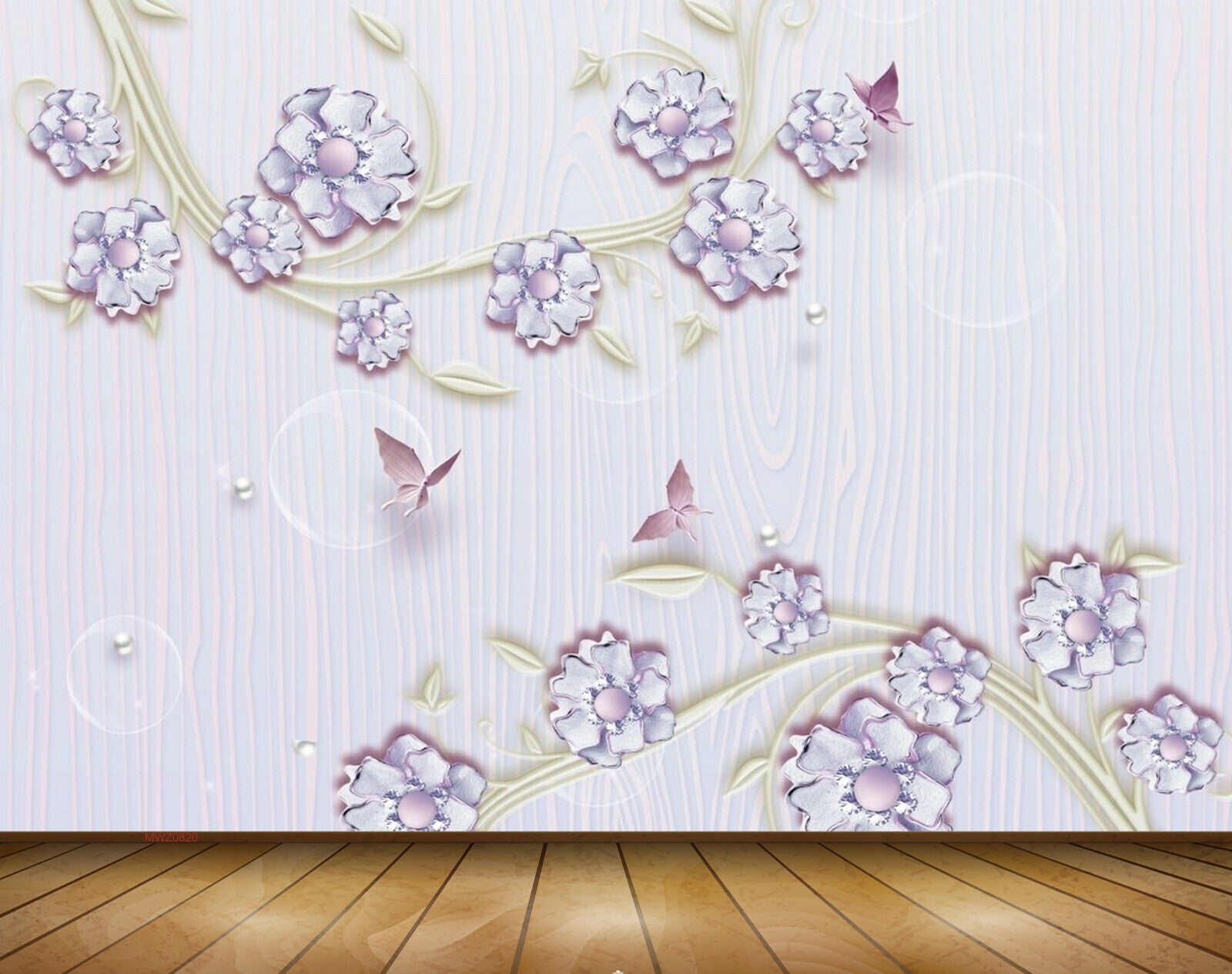Avikalp MWZ0820 Purple Flowers Butterflies Leaves 3D HD Wallpaper Avikalp MWZ0820 Purple Flowers Butterflies Leaves 3D HD Wallpaper