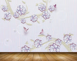 Avikalp MWZ0820 Purple Flowers Butterflies Leaves 3D HD Wallpaper Avikalp MWZ0820 Purple Flowers Butterflies Leaves 3D HD Wallpaper