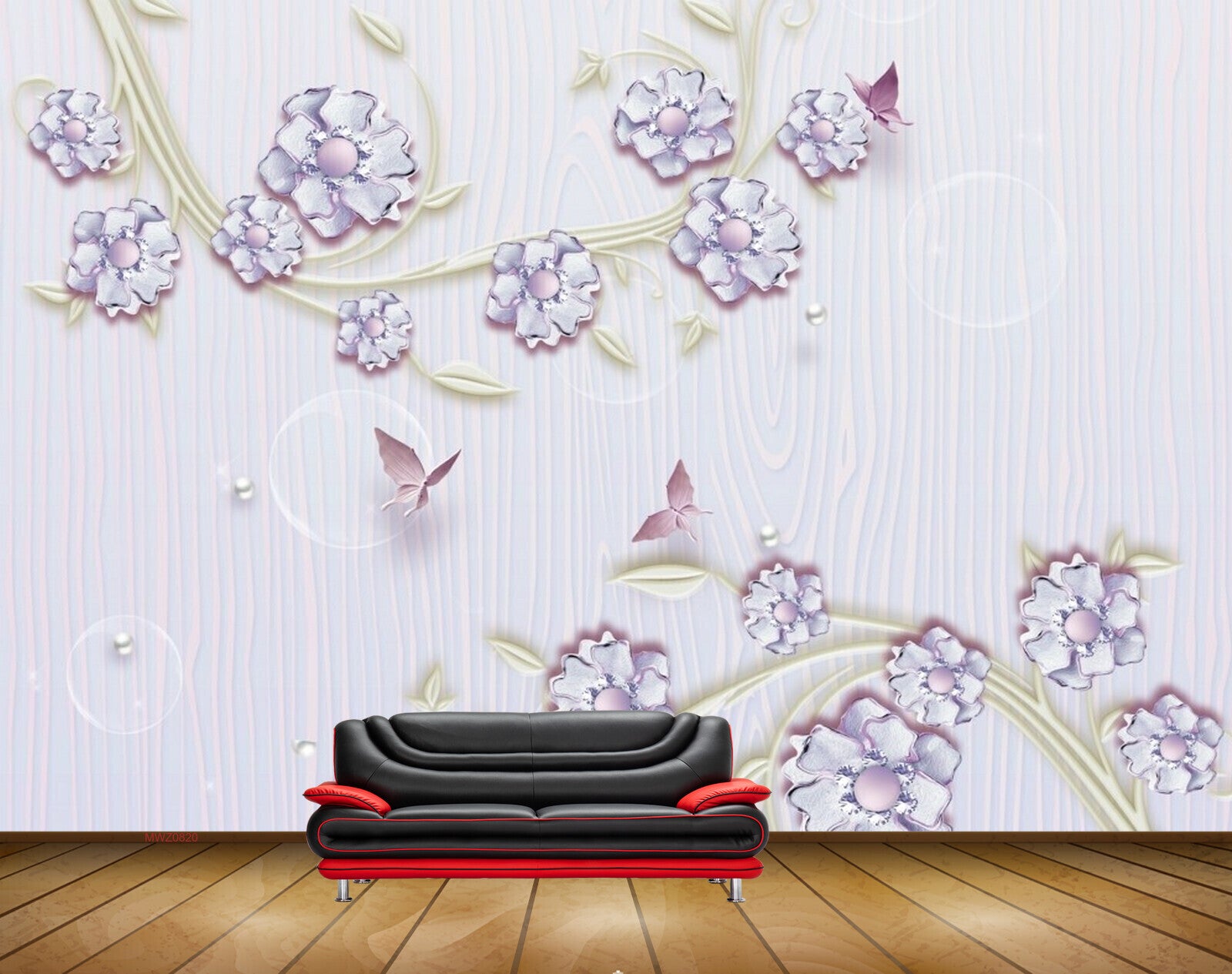 Avikalp MWZ0820 Purple Flowers Butterflies Leaves 3D HD Wallpaper Avikalp MWZ0820 Purple Flowers Butterflies Leaves 3D HD Wallpaper