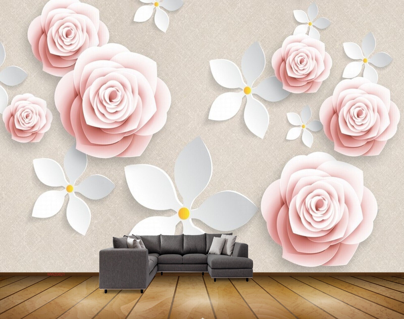 Avikalp MWZ0821 Pink White Flowers 3D HD Wallpaper Avikalp MWZ0821 Pink White Flowers 3D HD Wallpaper