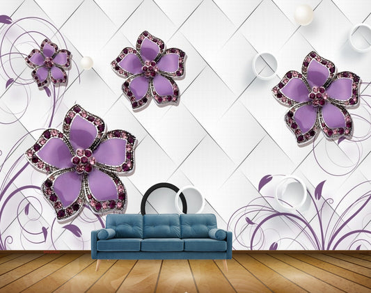 Avikalp MWZ0822 Purple Flowers Plants HD Wallpaper