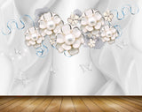 Avikalp MWZ0831 White Flowers Butterflies 3D HD Wallpaper Avikalp MWZ0831 White Flowers Butterflies 3D HD Wallpaper