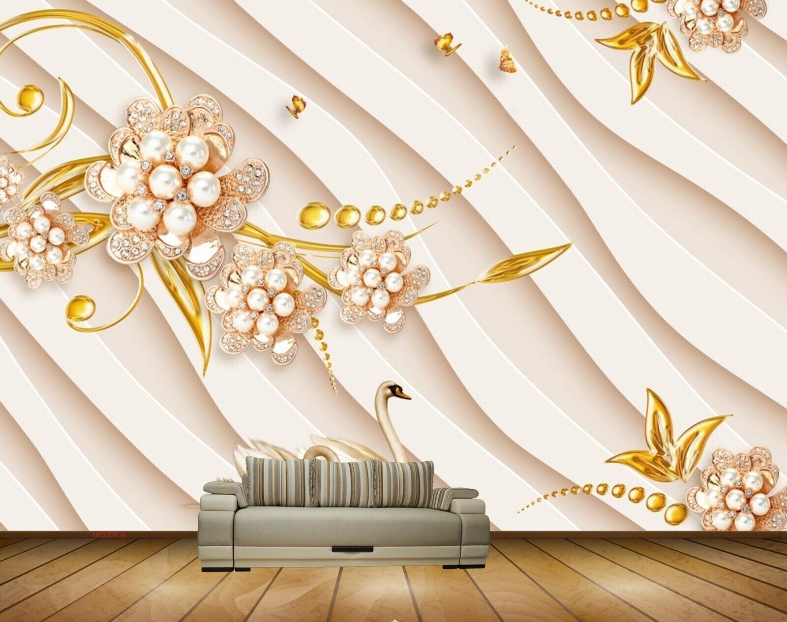 Avikalp MWZ0836 White Yellow Flowers Ducks Butterflies HD Wallpaper Avikalp MWZ0836 White Yellow Flowers Ducks Butterflies HD Wallpaper