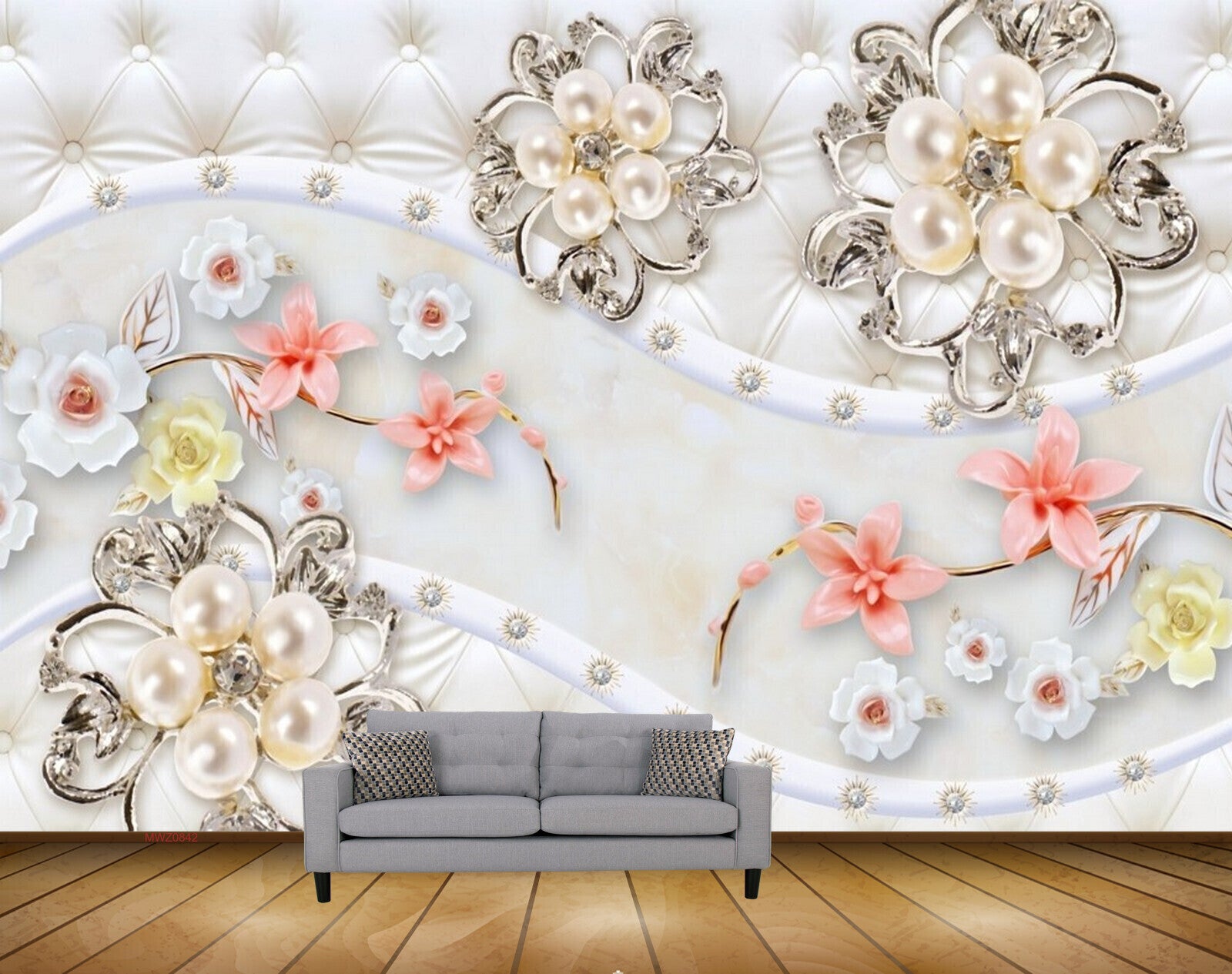 Avikalp MWZ0842 White Yellow Peach Flowers Leaves HD Wallpaper Avikalp MWZ0842 White Yellow Peach Flowers Leaves HD Wallpaper