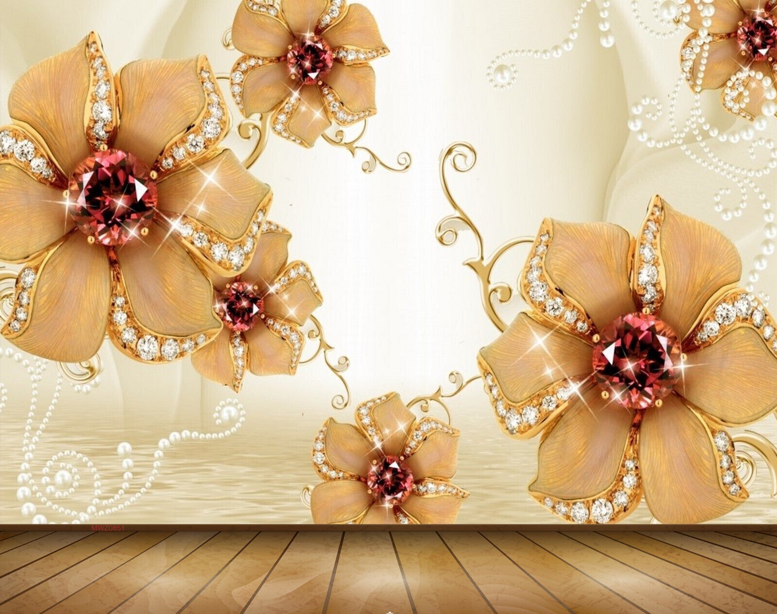 Avikalp MWZ0851 Orange Flowers Leaves 3D HD Wallpaper Avikalp MWZ0851 Orange Flowers Leaves 3D HD Wallpaper