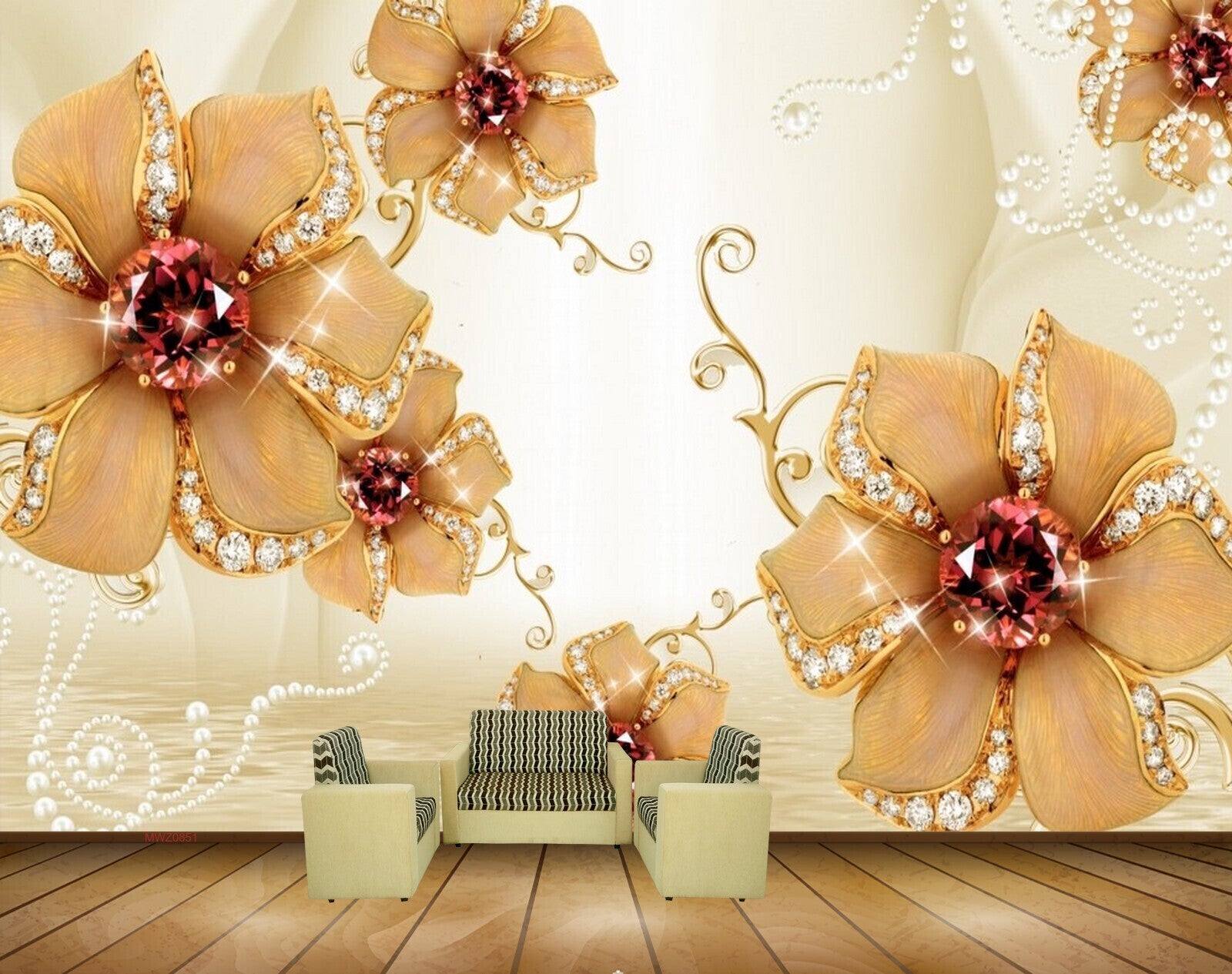 Avikalp MWZ0851 Orange Flowers Leaves 3D HD Wallpaper Avikalp MWZ0851 Orange Flowers Leaves 3D HD Wallpaper