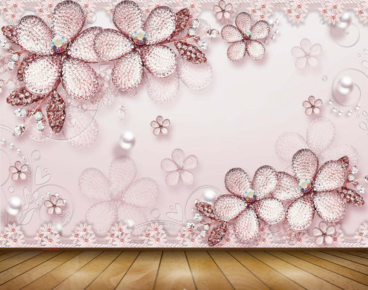 Avikalp MWZ0859 Pink Flowers Plants 3D HD Wallpaper