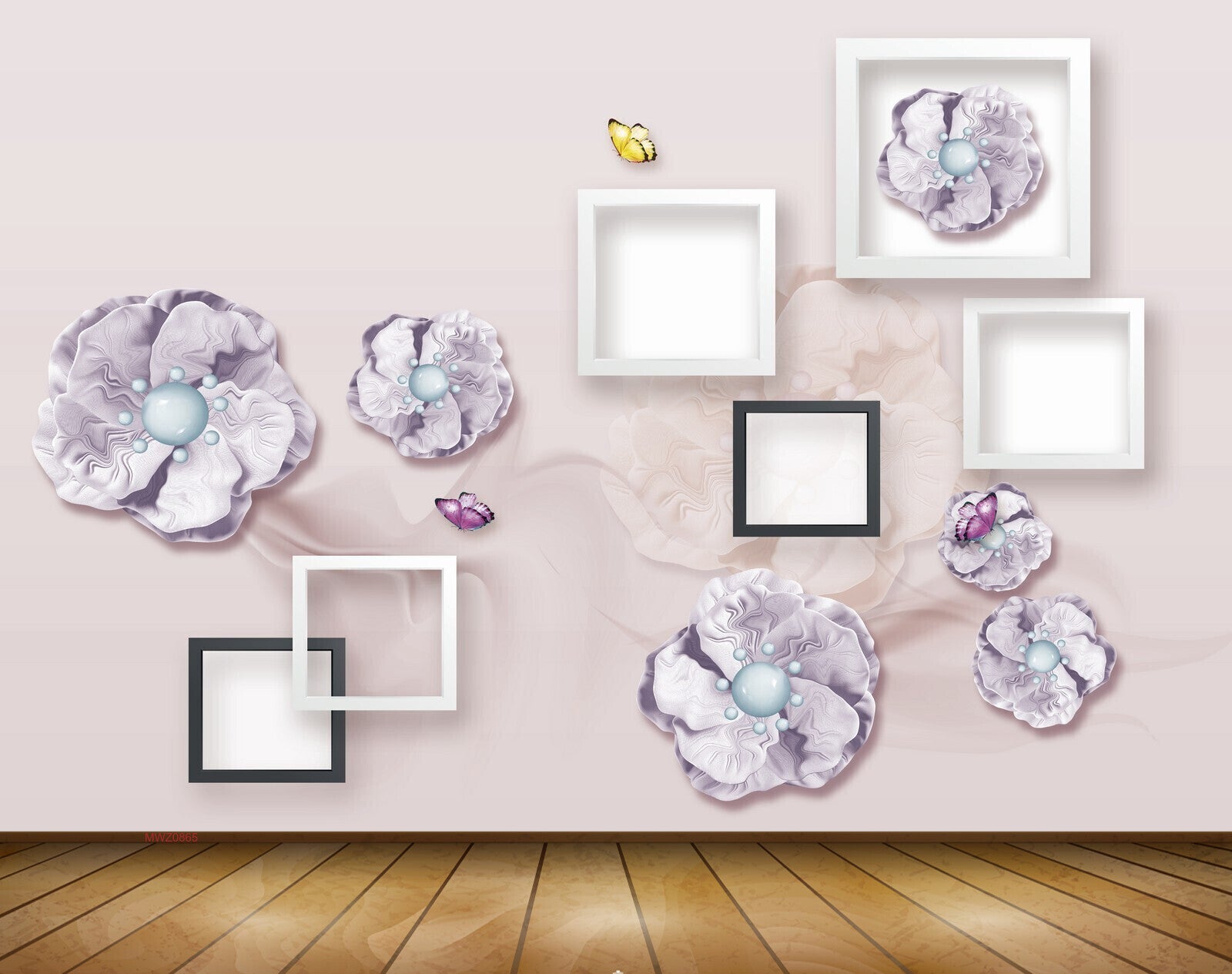 Avikalp MWZ0865 Purple Flowers Butterflies 3D HD Wallpaper Avikalp MWZ0865 Purple Flowers Butterflies 3D HD Wallpaper