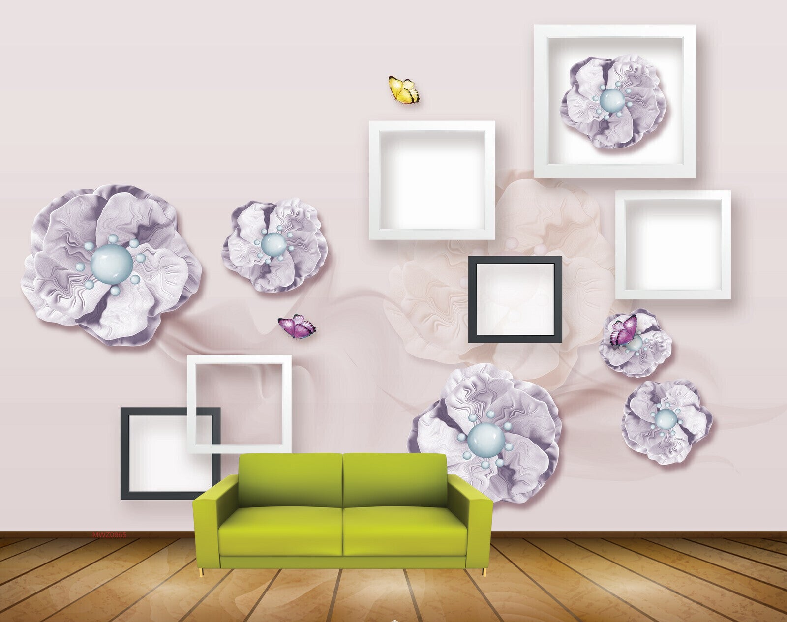 Avikalp MWZ0865 Purple Flowers Butterflies 3D HD Wallpaper Avikalp MWZ0865 Purple Flowers Butterflies 3D HD Wallpaper