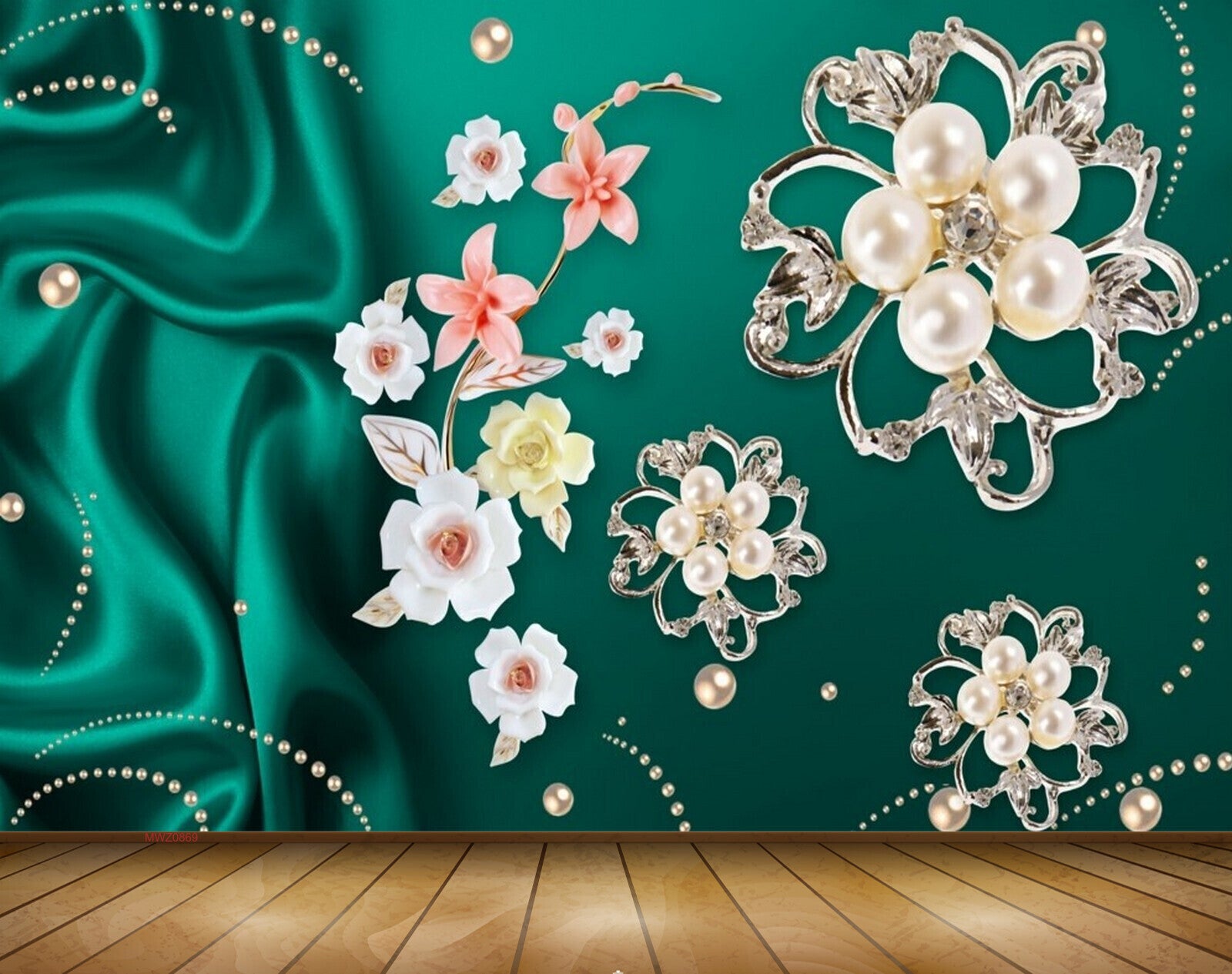 Avikalp MWZ0869 White Pink Flowers Leaves 3D HD Wallpaper Avikalp MWZ0869 White Pink Flowers Leaves 3D HD Wallpaper