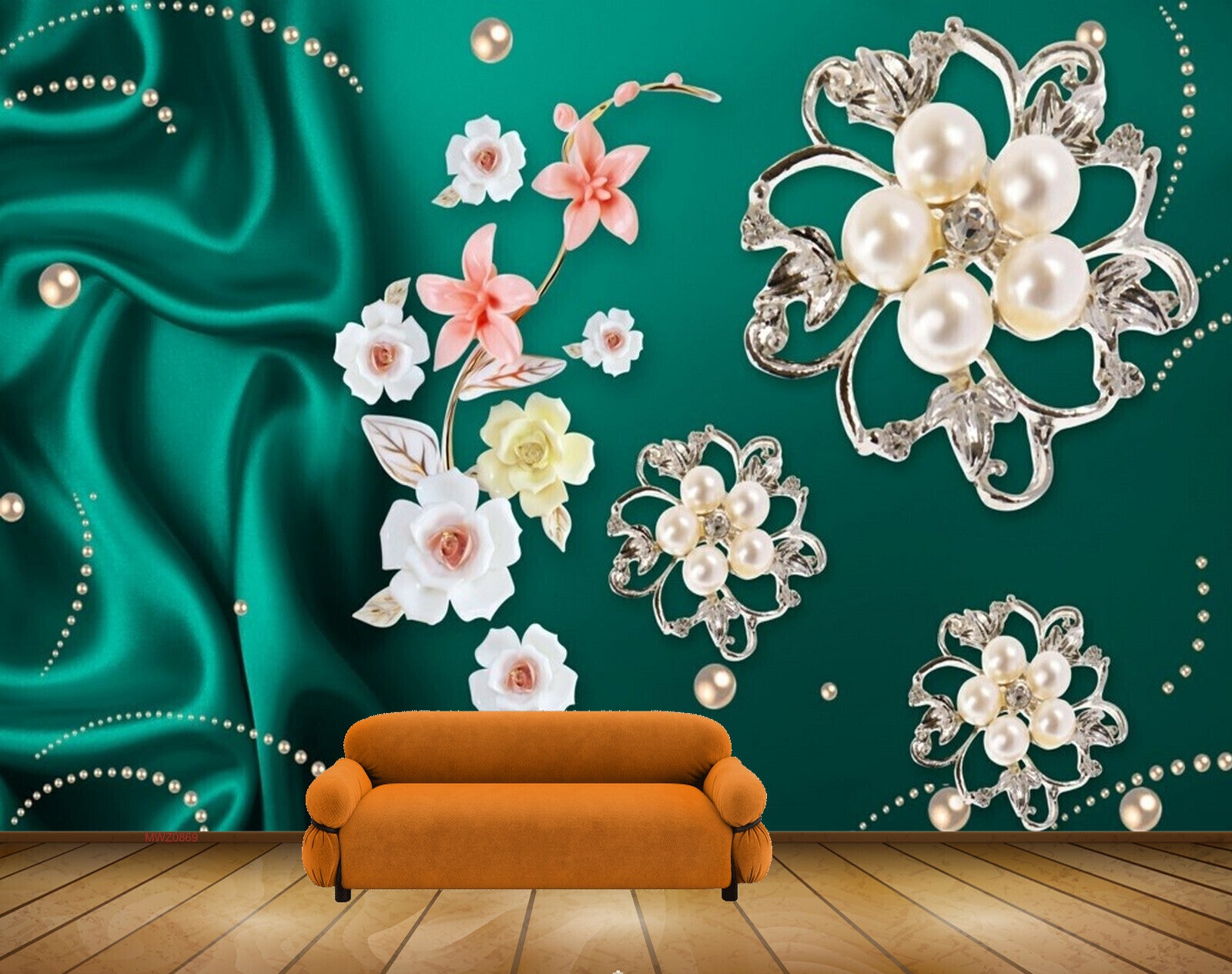 Avikalp MWZ0869 White Pink Flowers Leaves 3D HD Wallpaper Avikalp MWZ0869 White Pink Flowers Leaves 3D HD Wallpaper