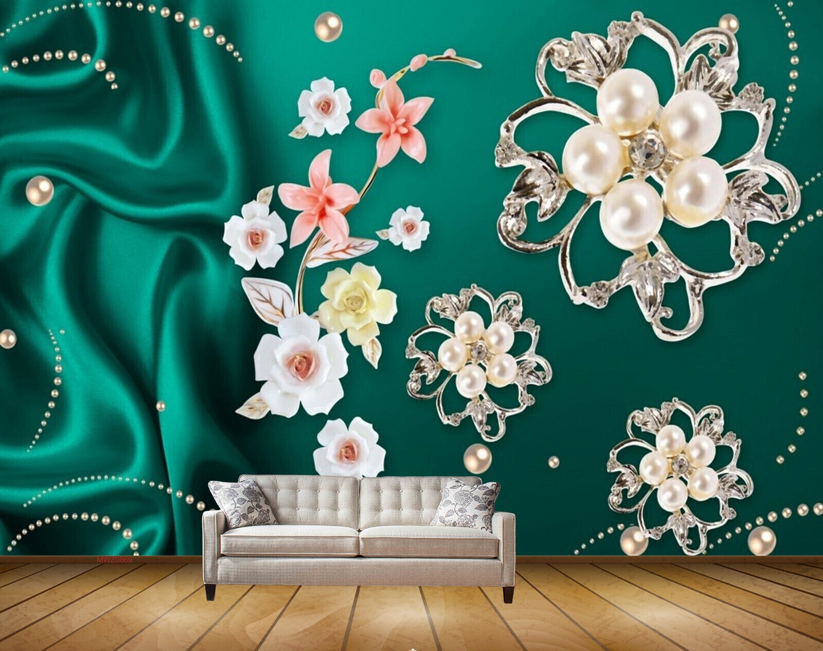 Avikalp MWZ0869 White Pink Flowers Leaves 3D HD Wallpaper Avikalp MWZ0869 White Pink Flowers Leaves 3D HD Wallpaper