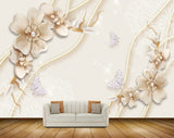 Avikalp MWZ0870 White Pink Flowers Butterflies 3D HD Wallpaper Avikalp MWZ0870 White Pink Flowers Butterflies 3D HD Wallpaper