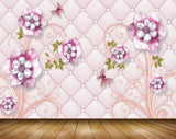 Avikalp MWZ0884 White Pink Flowers Butterflies Leaves 3D HD Wallpaper Avikalp MWZ0884 White Pink Flowers Butterflies Leaves 3D HD Wallpaper