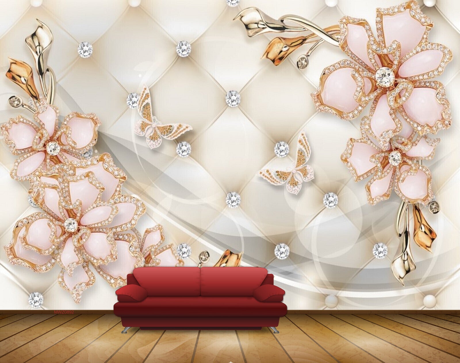 Avikalp MWZ0892 White Golden Flowers HD Wallpaper Avikalp MWZ0892 White Golden Flowers HD Wallpaper