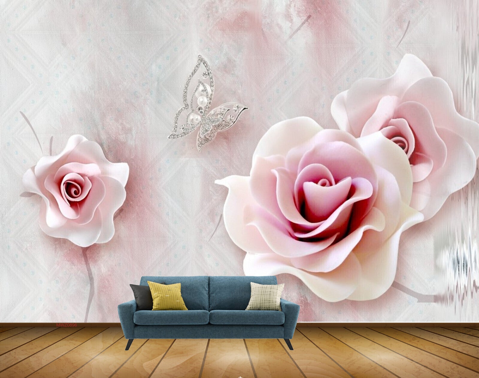 Avikalp MWZ0896 Pink Flowers Butterflies 3D HD Wallpaper Avikalp MWZ0896 Pink Flowers Butterflies 3D HD Wallpaper