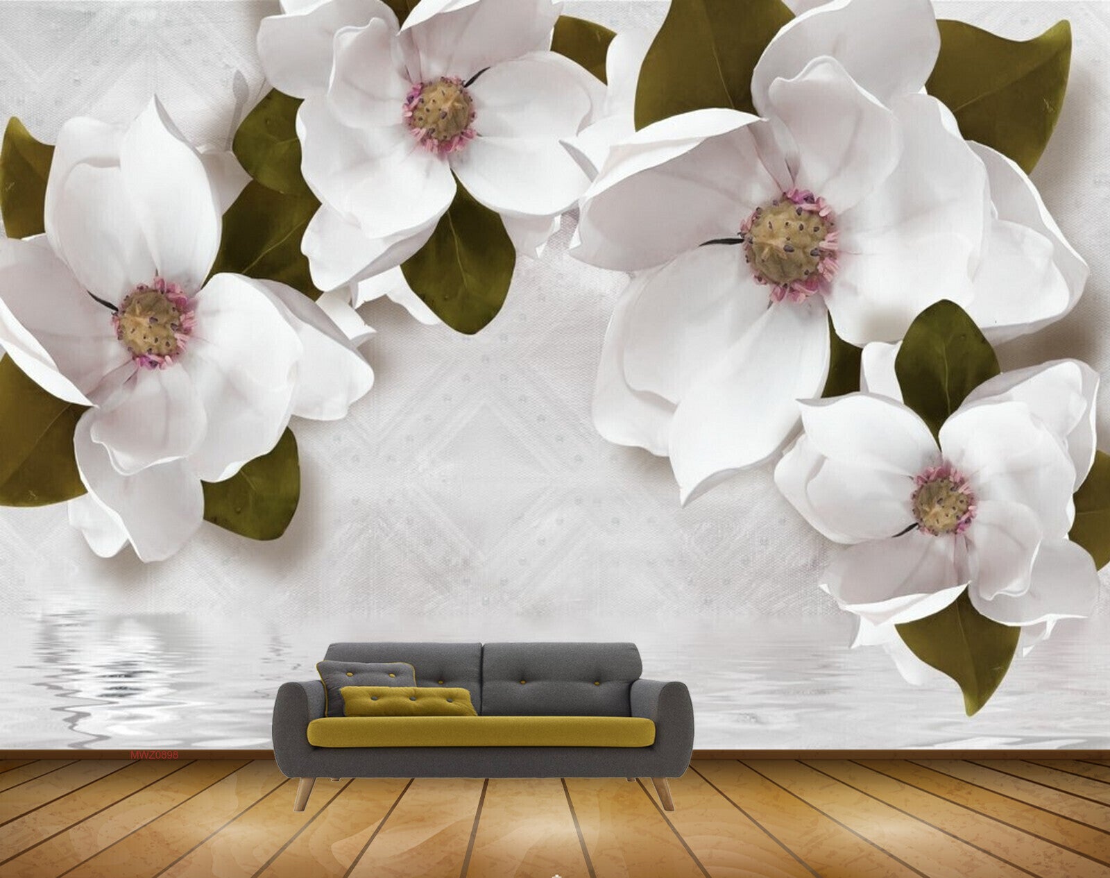 Avikalp MWZ0898 White Flowers 3D HD Wallpaper Avikalp MWZ0898 White Flowers 3D HD Wallpaper
