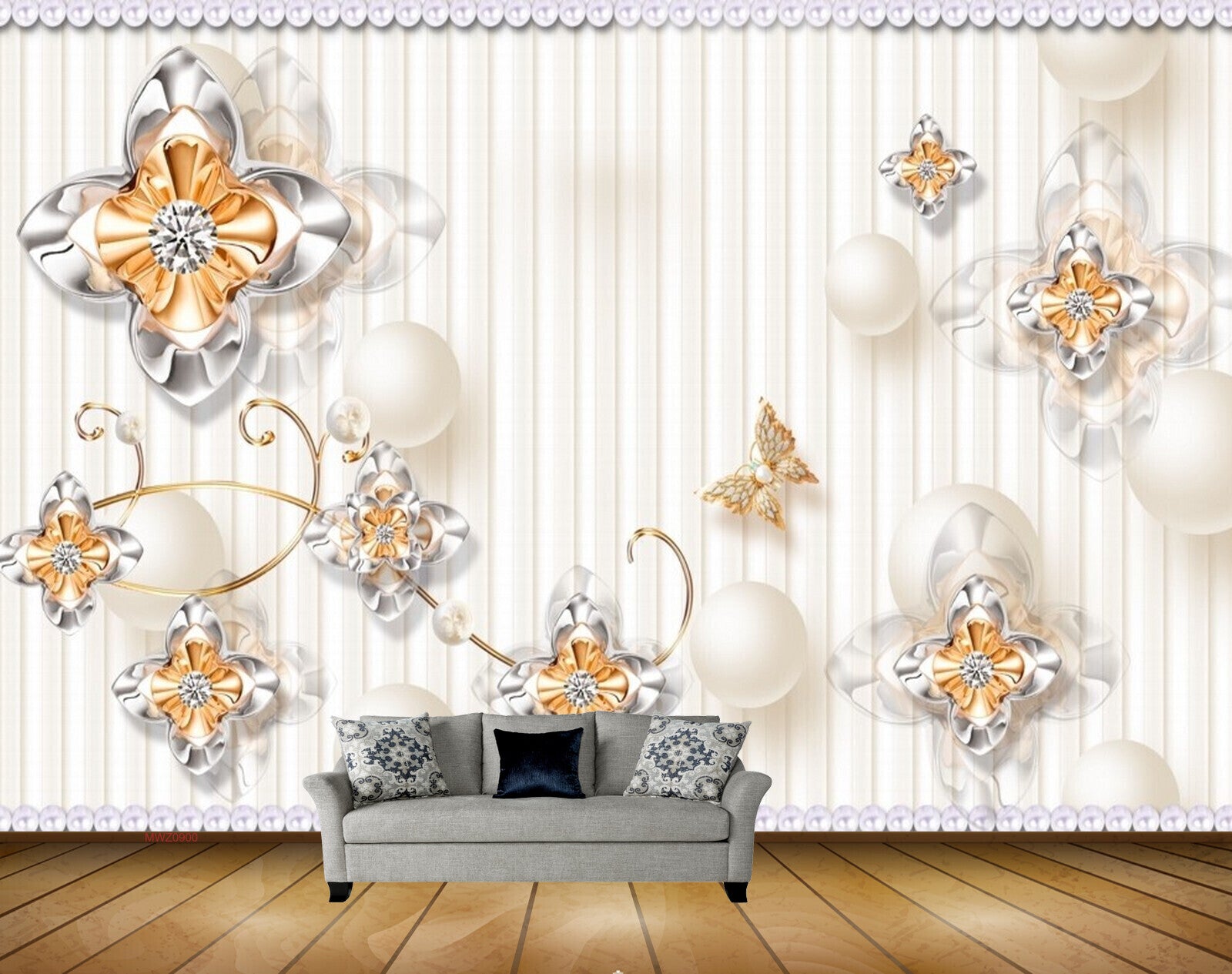 Avikalp MWZ0900 White Orange Flowers Butterflies 3D HD Wallpaper Avikalp MWZ0900 White Orange Flowers Butterflies 3D HD Wallpaper