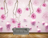 Avikalp MWZ0902 Pink Flowers Stems 3D HD Wallpaper Avikalp MWZ0902 Pink Flowers Stems 3D HD Wallpaper