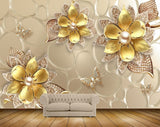 Avikalp MWZ0905 Golden Flowers Butterflies 3D HD Wallpaper Avikalp MWZ0905 Golden Flowers Butterflies 3D HD Wallpaper