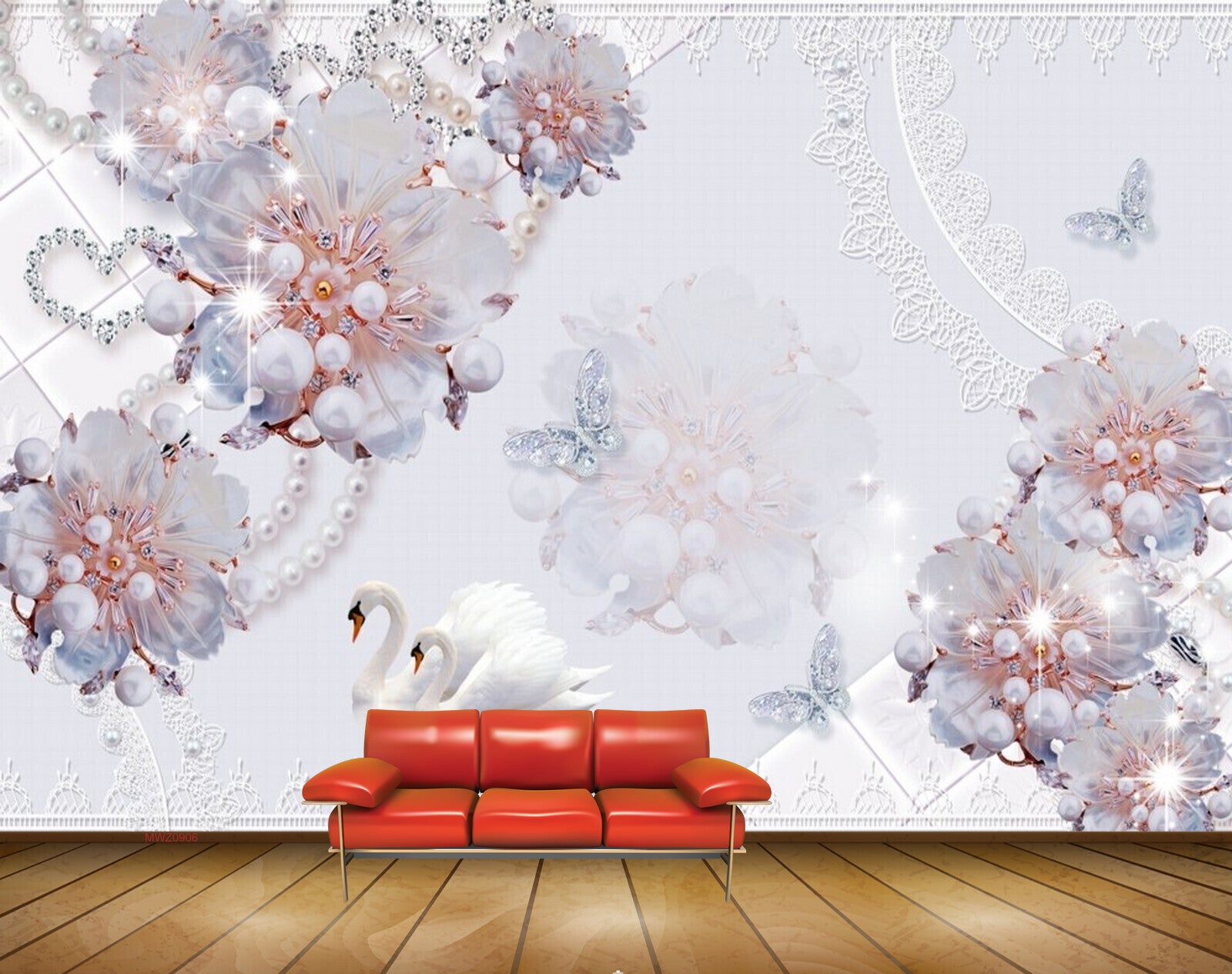 Avikalp MWZ0906 White Flowers Butterflies Swans HD Wallpaper Avikalp MWZ0906 White Flowers Butterflies Swans HD Wallpaper