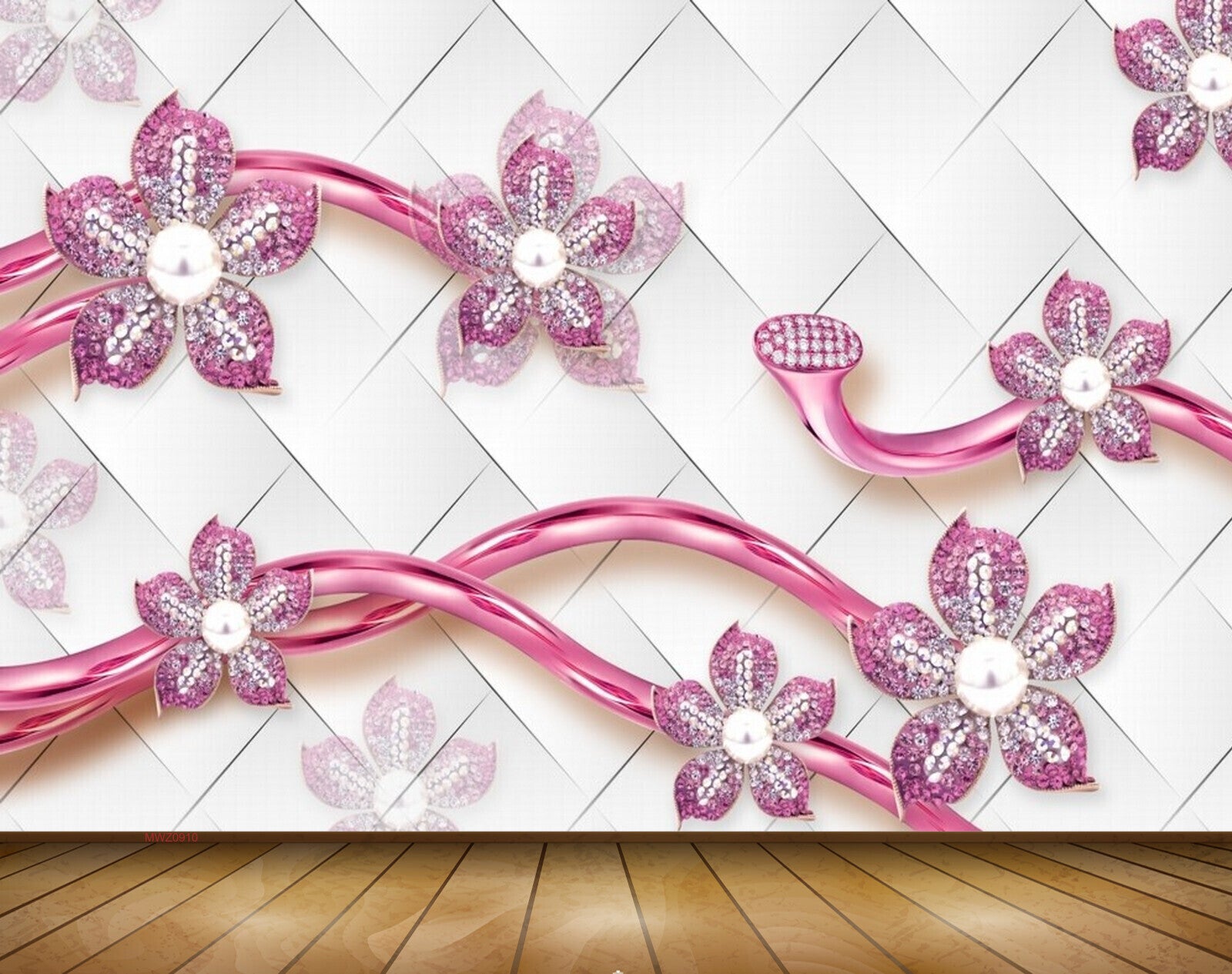 Avikalp MWZ0910 Pink White Flowers 3D HD Wallpaper Avikalp MWZ0910 Pink White Flowers 3D HD Wallpaper