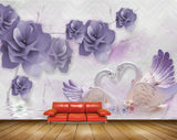 Avikalp MWZ0915 Violet Flowers Swans HD Wallpaper Avikalp MWZ0915 Violet Flowers Swans HD Wallpaper