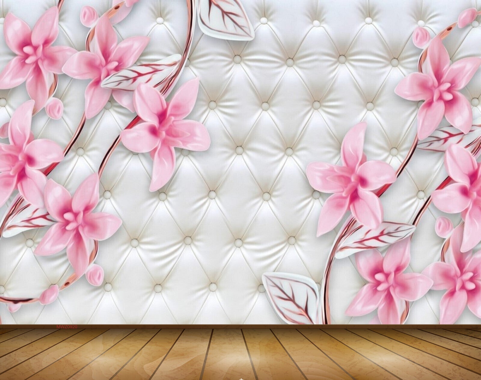Avikalp MWZ0920 Pink Flowers Leaves 3D HD Wallpaper Avikalp MWZ0920 Pink Flowers Leaves 3D HD Wallpaper