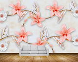 Avikalp MWZ0922  White Peach Flowers Leaves 3D HD Wallpaper Avikalp MWZ0922  White Peach Flowers Leaves 3D HD Wallpaper