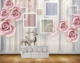 Avikalp MWZ0926 Pink White Flowers Deers 3D HD Wallpaper Avikalp MWZ0926 Pink White Flowers Deers 3D HD Wallpaper
