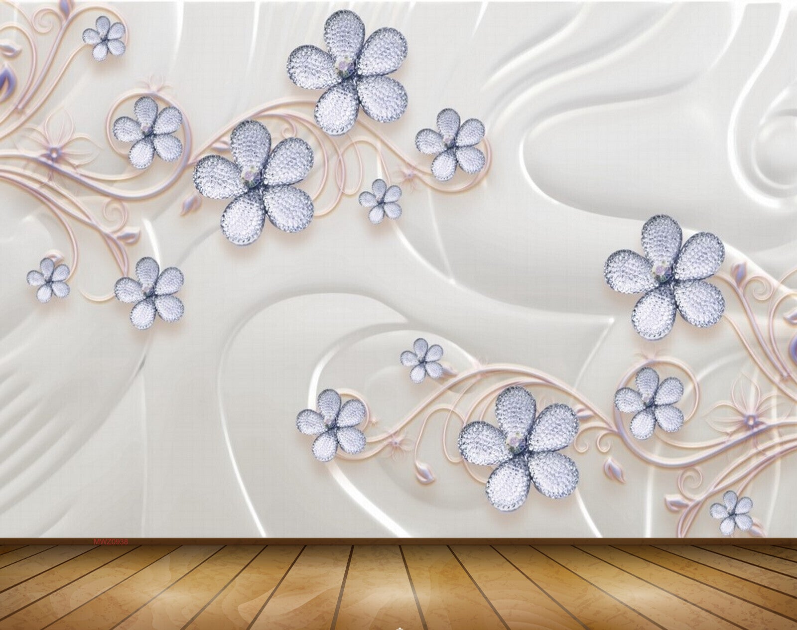 Avikalp MWZ0938 Violet White Flowers 3D HD Wallpaper Avikalp MWZ0938 Violet White Flowers 3D HD Wallpaper