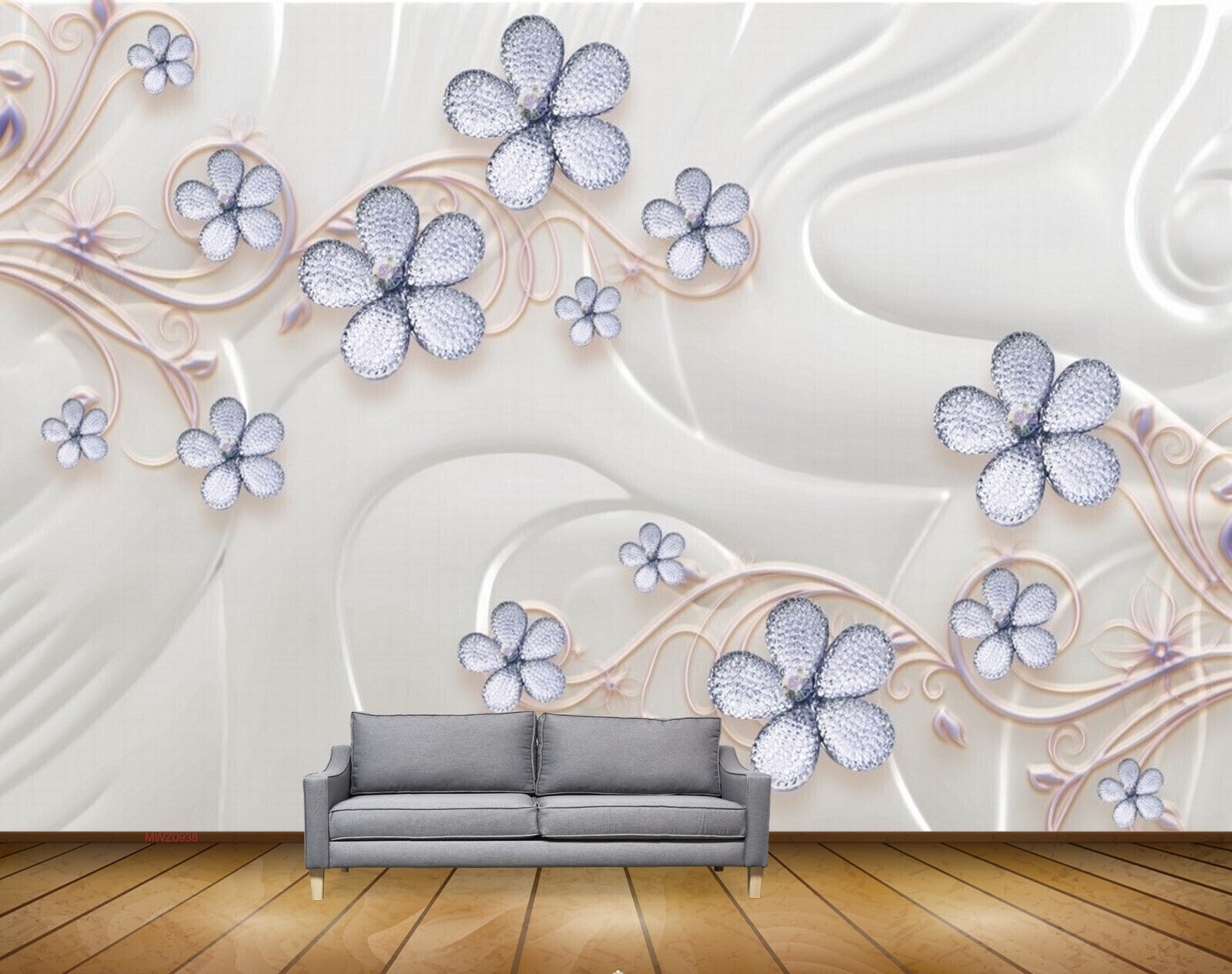 Avikalp MWZ0938 Violet White Flowers 3D HD Wallpaper Avikalp MWZ0938 Violet White Flowers 3D HD Wallpaper