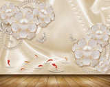 Avikalp MWZ0949 White Flowers Butterflies Fishes 3D HD Wallpaper Avikalp MWZ0949 White Flowers Butterflies Fishes 3D HD Wallpaper