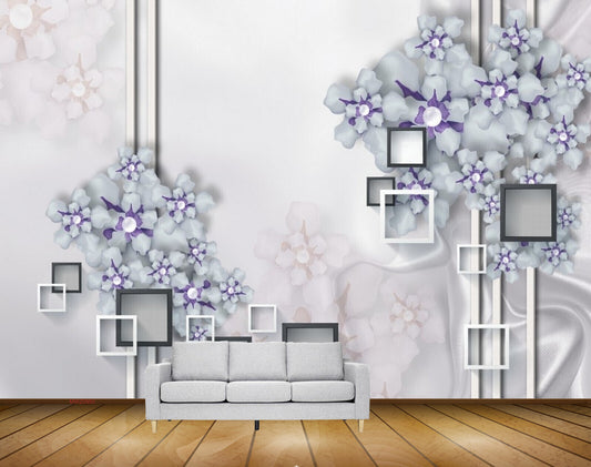 Avikalp MWZ0950 Purple White Flowers HD Wallpaper
