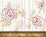 Avikalp MWZ0951 White Pink Flowers Butterflies 3D HD Wallpaper Avikalp MWZ0951 White Pink Flowers Butterflies 3D HD Wallpaper