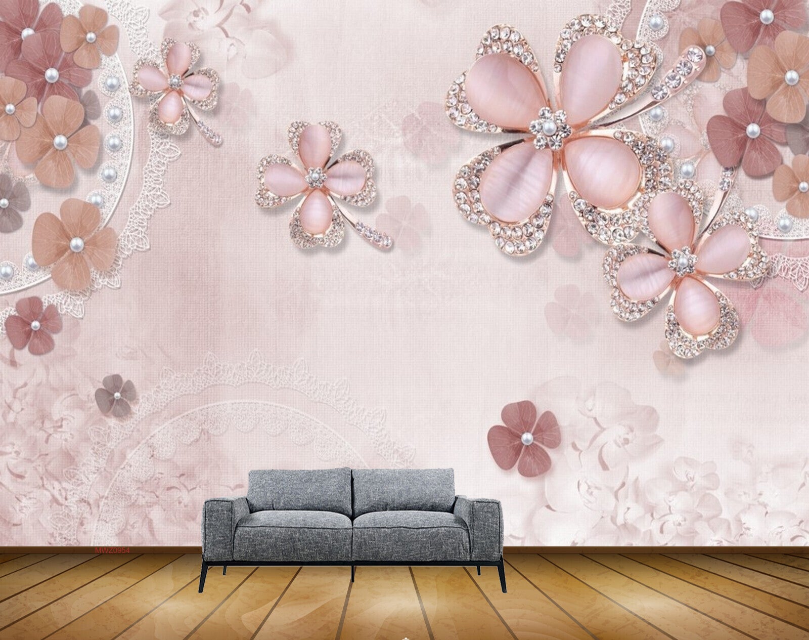 Avikalp MWZ0954 Peach White Flowers 3D HD Wallpaper Avikalp MWZ0954 Peach White Flowers 3D HD Wallpaper