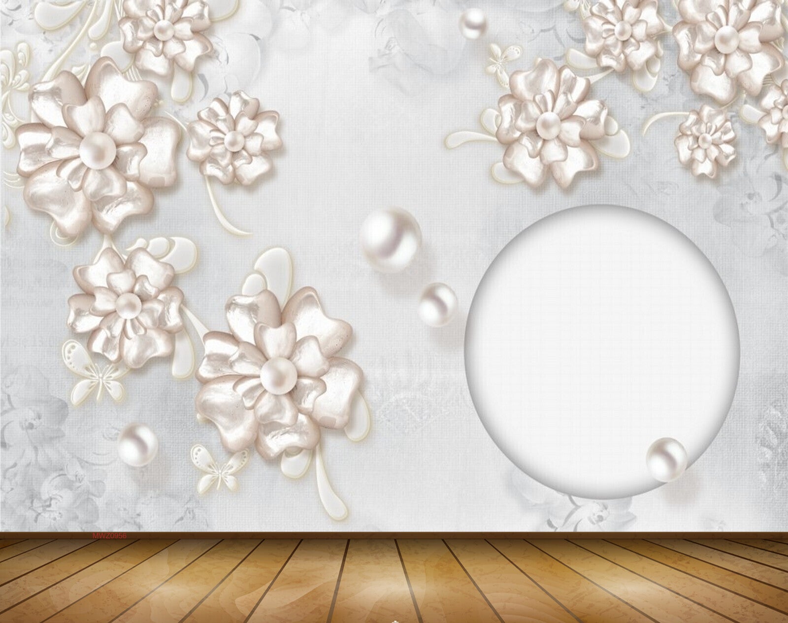 Avikalp MWZ0956 White Golden Flowers 3D HD Wallpaper Avikalp MWZ0956 White Golden Flowers 3D HD Wallpaper