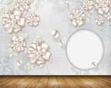 Avikalp MWZ0956 White Golden Flowers 3D HD Wallpaper Avikalp MWZ0956 White Golden Flowers 3D HD Wallpaper