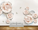 Avikalp MWZ0957 Peach White Flowers Butterflies 3D HD Wallpaper Avikalp MWZ0957 Peach White Flowers Butterflies 3D HD Wallpaper