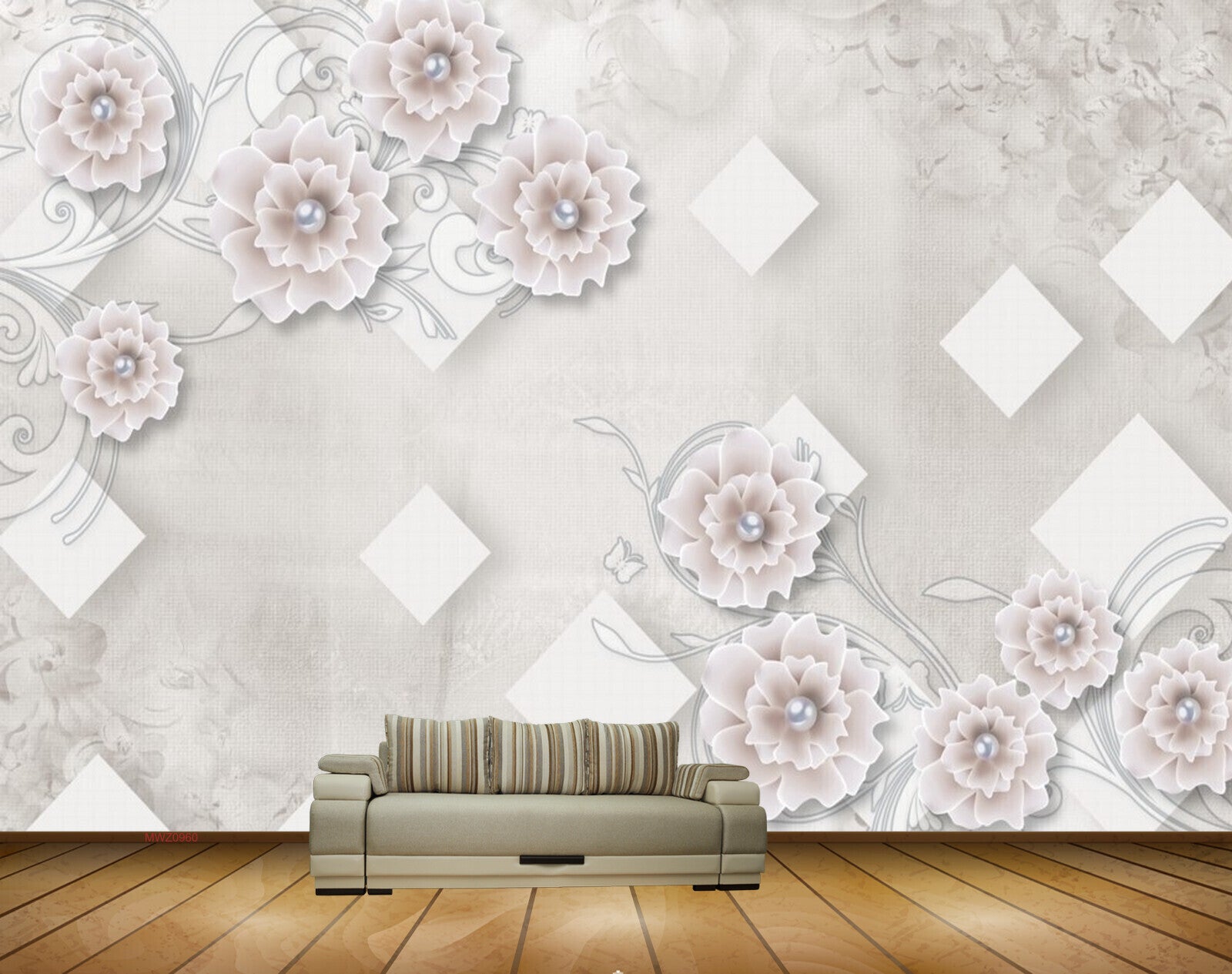 Avikalp MWZ0960 White Flowers Butterflies 3D HD Wallpaper Avikalp MWZ0960 White Flowers Butterflies 3D HD Wallpaper