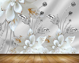 Avikalp MWZ0961 White Flowers Leaves 3D HD Wallpaper Avikalp MWZ0961 White Flowers Leaves 3D HD Wallpaper